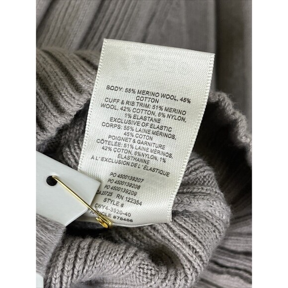 Wilfred Aritzia Merino Wool Ribbed Knit Plunge Front Cropped Cardigan - Picture 4 of 8